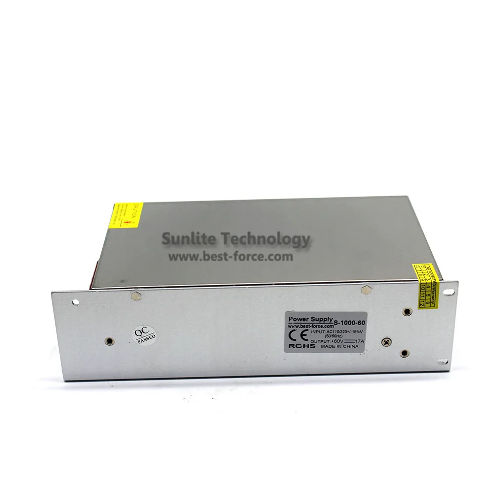 Одиночный выход импульсный источник питания DC60V 17A 1000W Драйвер AC к DC 60V SMPS для