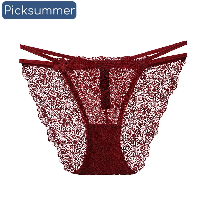 

Women Lace Sexy Panties Low-rise Solid Sexy Briefs Seamless Intimate G-strings Thongs Panty Cotton Crotch Woman Underwear