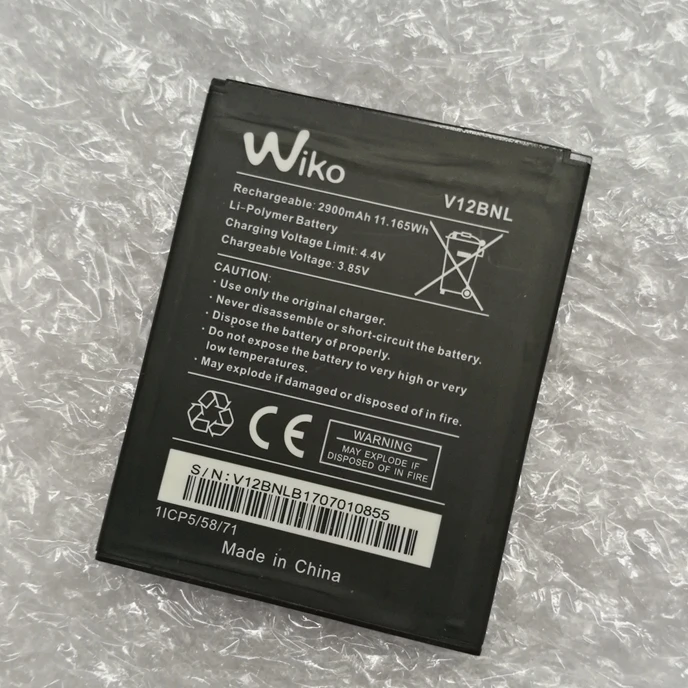 10pcs/2900mAh 3.85V original Battery For Wiko V12BNL Mobile Phone Batterie Bateria Replace Parts