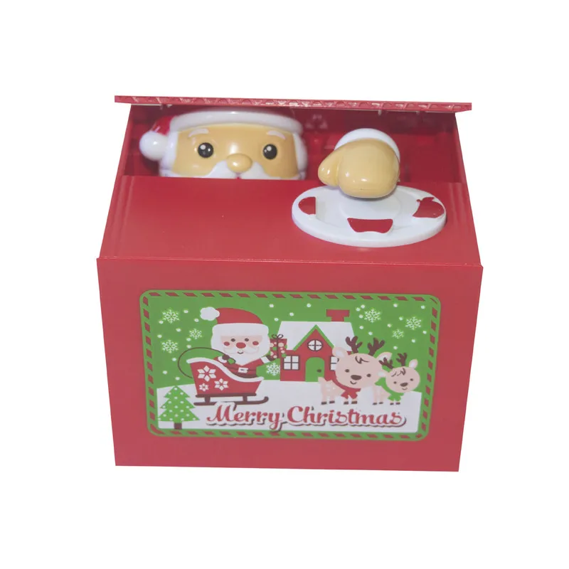 Игрушки для рождественской елки едят деньги Санты поросенок Танк электрически