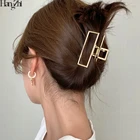 Зажим для волос HangZhi, металлический Краб для макияжа золотого цвета с геометрическими узорами, в форме ракушки, звезды, аксессуары для волос, 2020