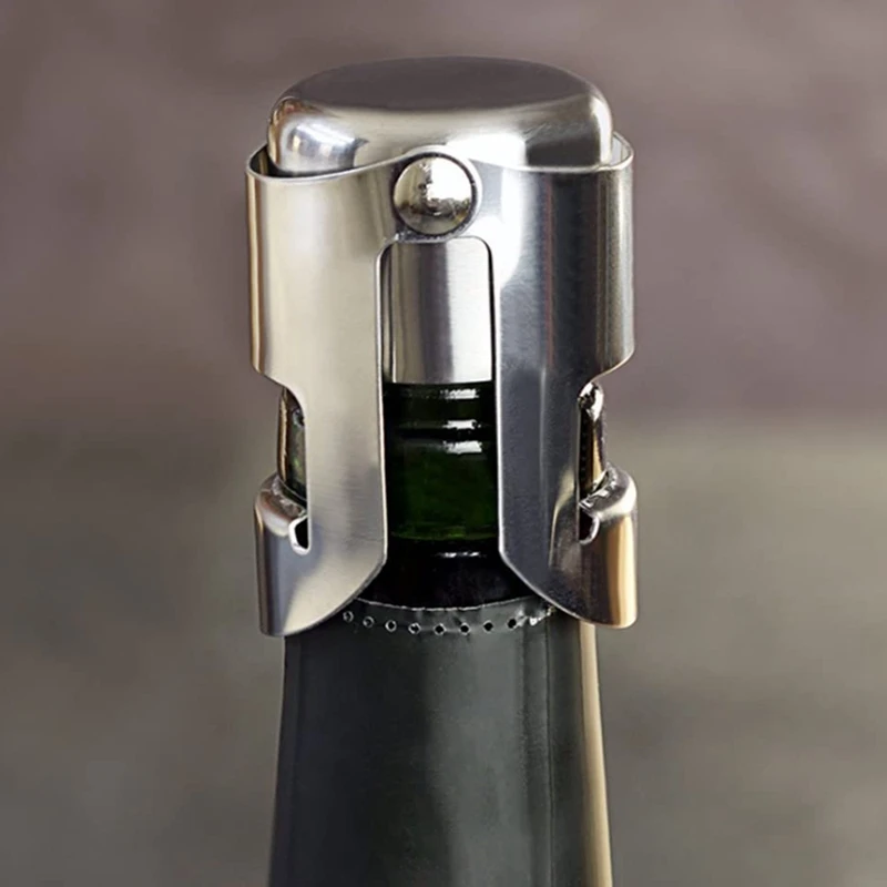 

Champagne Sealer Stopper, 3 Pack Stainless Steel Sparkling Wine Bottle Plug Sealer Set with a Longer Sealing Plug