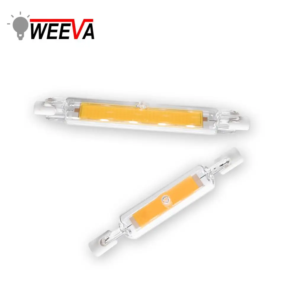 Светодиодная лампа R7S с монолитным блоком светодиодов стеклянная трубка 78 мм 8 Вт