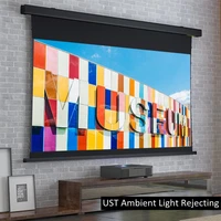 real alr motorized retractable electric screen best 4k laser ultra short throw projection tv specially made for ust projectors