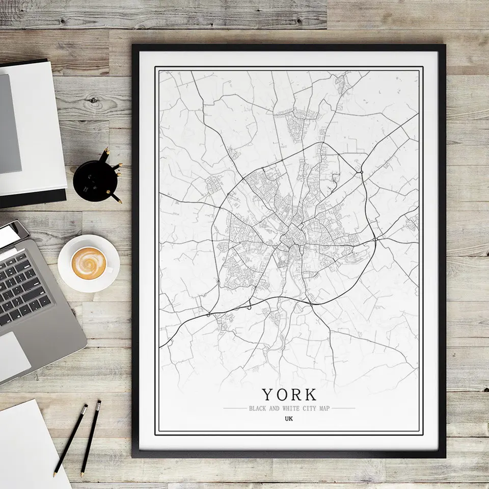 Великобритания Англия черно-белая фотография задний плакат в скандинавском