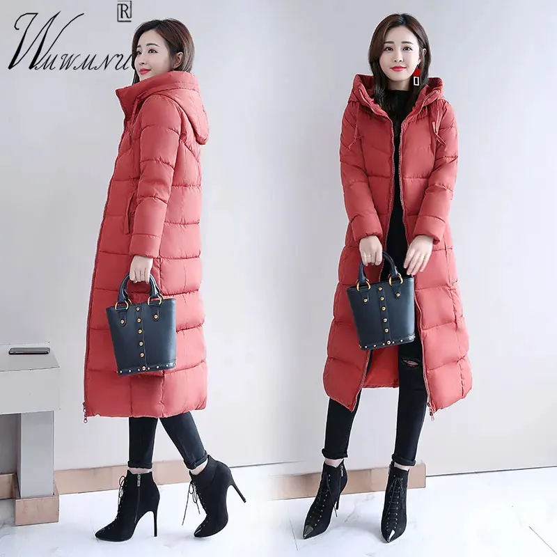 Oversize 6XL Winter Long Slim Parkas Hooded Cotton Jackets Women Casual Warm Quilted Jackets Thicken Snow Wear Warm Coats Lady