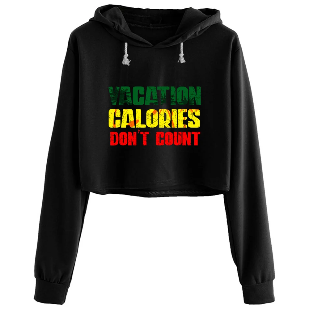 

Funny Jamaica Jamaican Flag Caribbean Vacation Crop Hoodies Women Grunge Harajuku Anime Emo Pullover For Girls