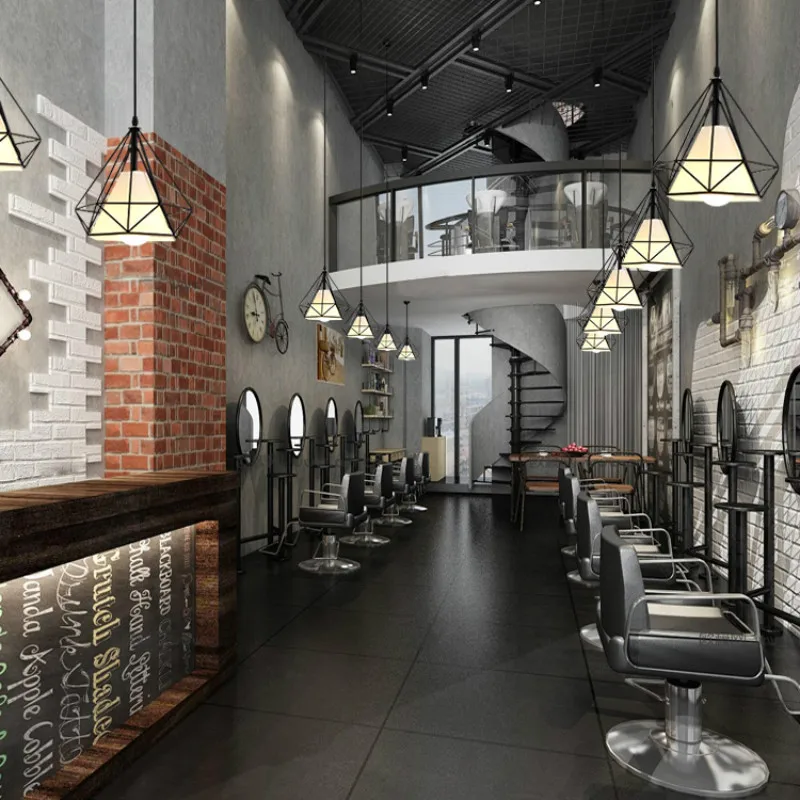 

Nordic modern creative restaurant loft lamps diamond iron bar personality lighting chandeliers YHJ121905