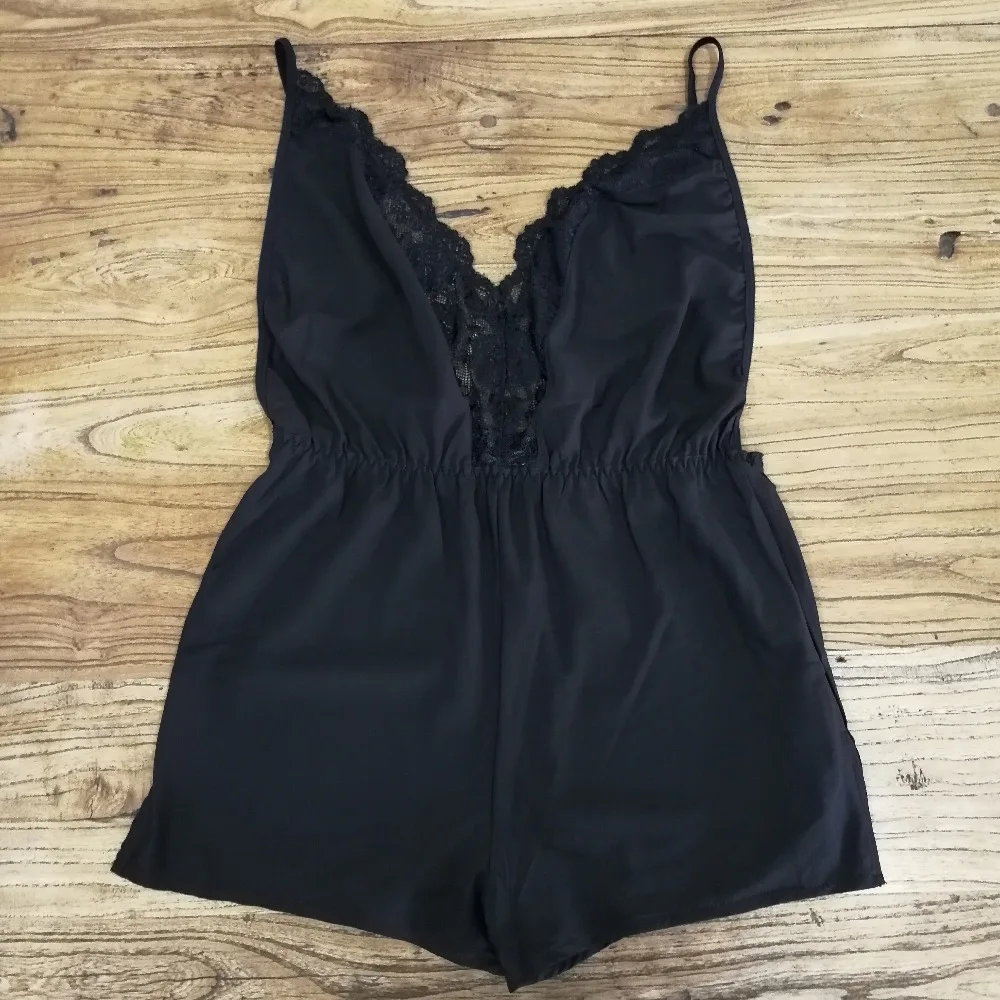 Женский комбинезон на бретелях с открытой спиной пижама цельная ночная рубашка