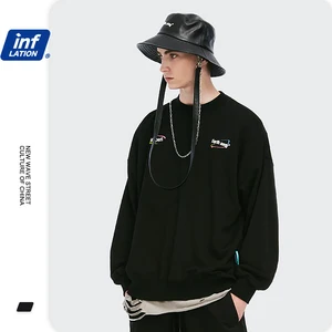 INFLATION Мужская Толстовка Оверсайз 2021 Осень Хип-хоп свитшоты мужские уличные унисекс хлопковые свитшоты с круглым вырезом 1360W