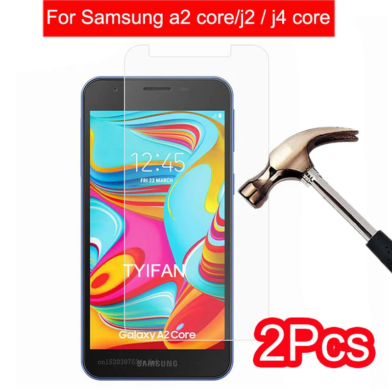 Закаленное стекло 2 шт. для Samsung A2 J2 J4 Core защитное протектор экрана Galaxy A J 4 A2core