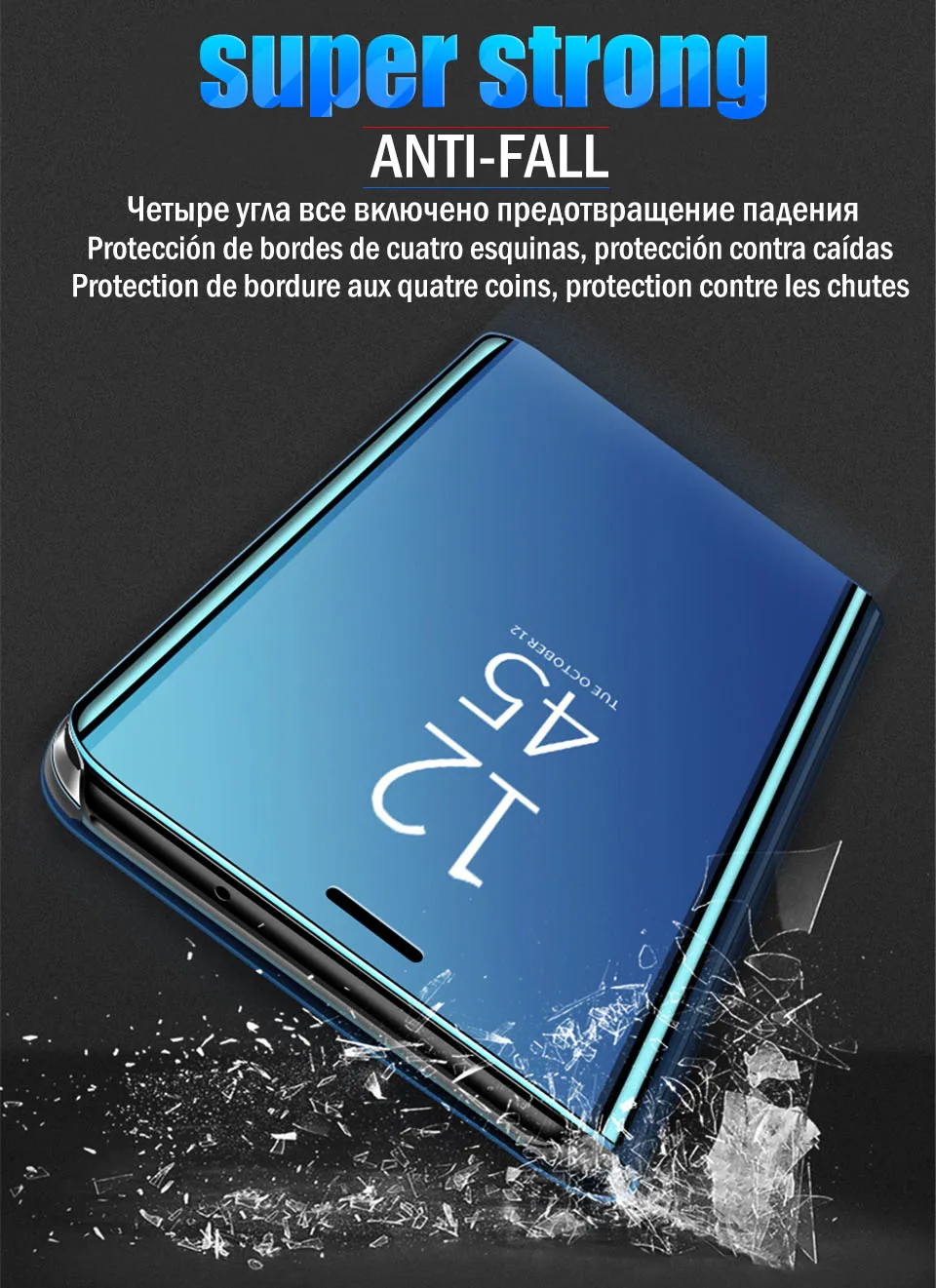 Чехол-книжка на подставке зеркальный чехол для samsung Galaxy S8 S9 S10 S7 край A7 A6 A8 A9 J8 J4 J6 плюс A5 A3 A30 A20 A10 M10 M20 сумка