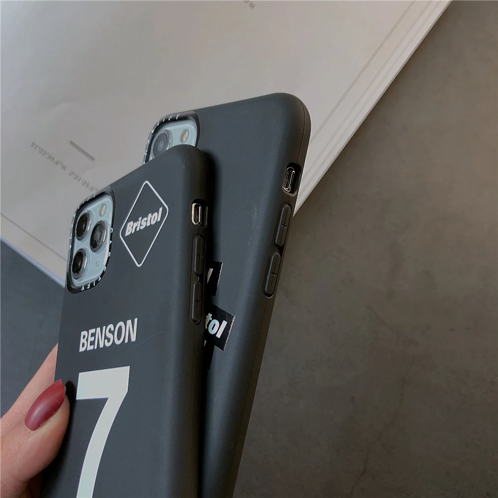 

Fashion Street trend Bristol label Phone Case For iPhone 12 mini 11 Pro X XR XS MAX 7 8 Plus INS Black lens Soft silicone cover