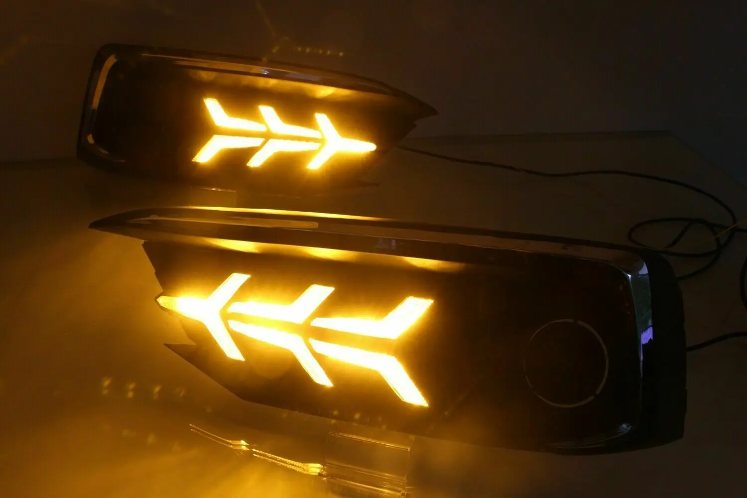 

Pair DRL Daytime 3 Color Running Driving Fog Light For Honda Civic 2019-2020