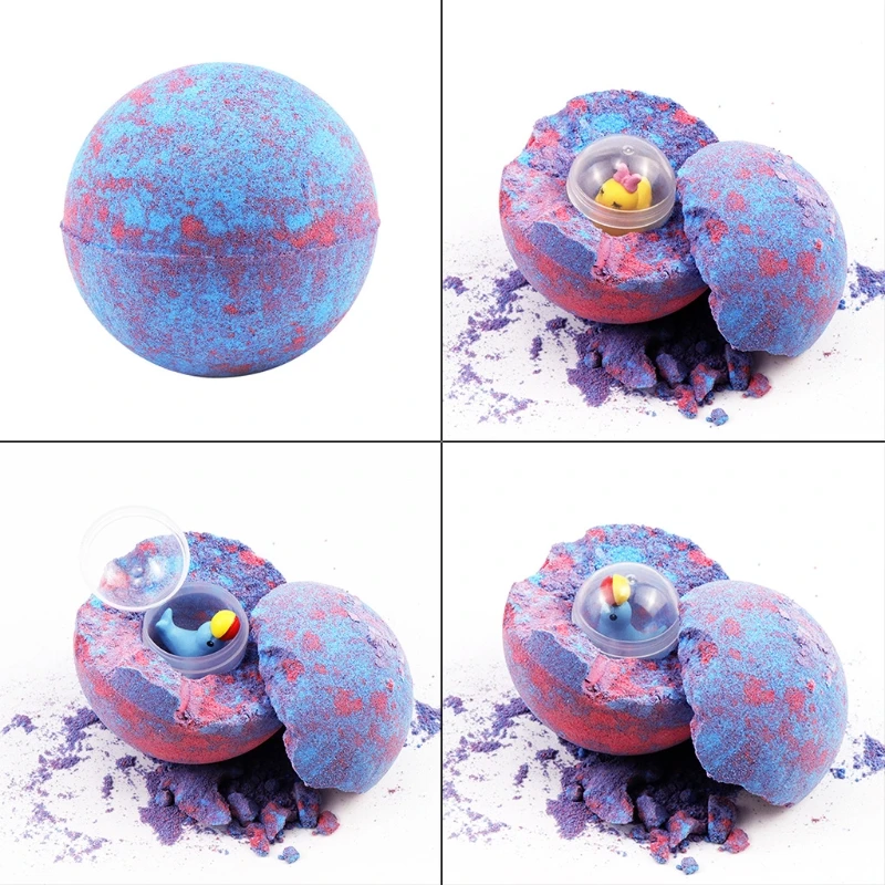 6Pcs/Set Kids Handmade Bath Bombs with Surpirse Toys Inside Essential Oil Colorful Bubble SPA Shower Salt Ball Body Cleaner Gift |