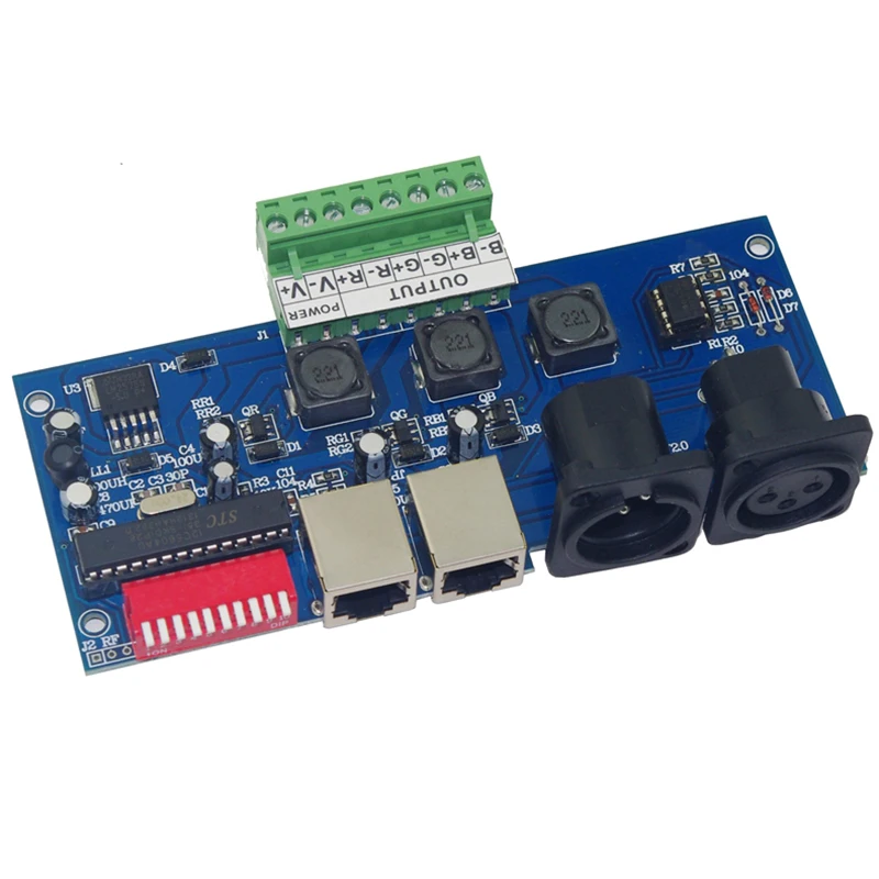 

DMX 3CH RGB led Controller DC12-24V Constant Current 350MA/700MA*3 Channel DMX512 led decoder for led lamp strip modules