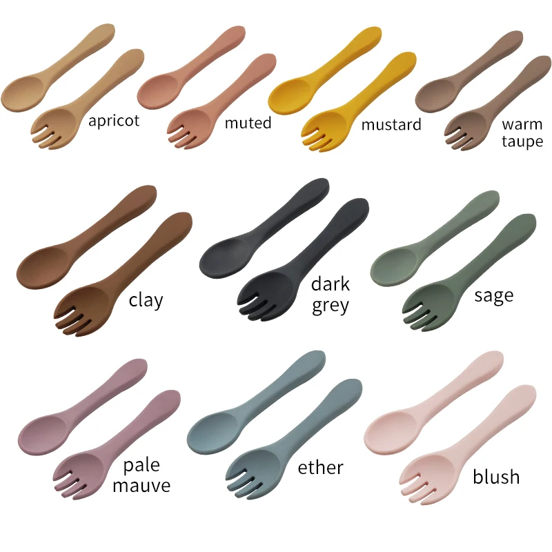 100% детские ложки и вилки из пищевого силикона без бисфенола А для кормления