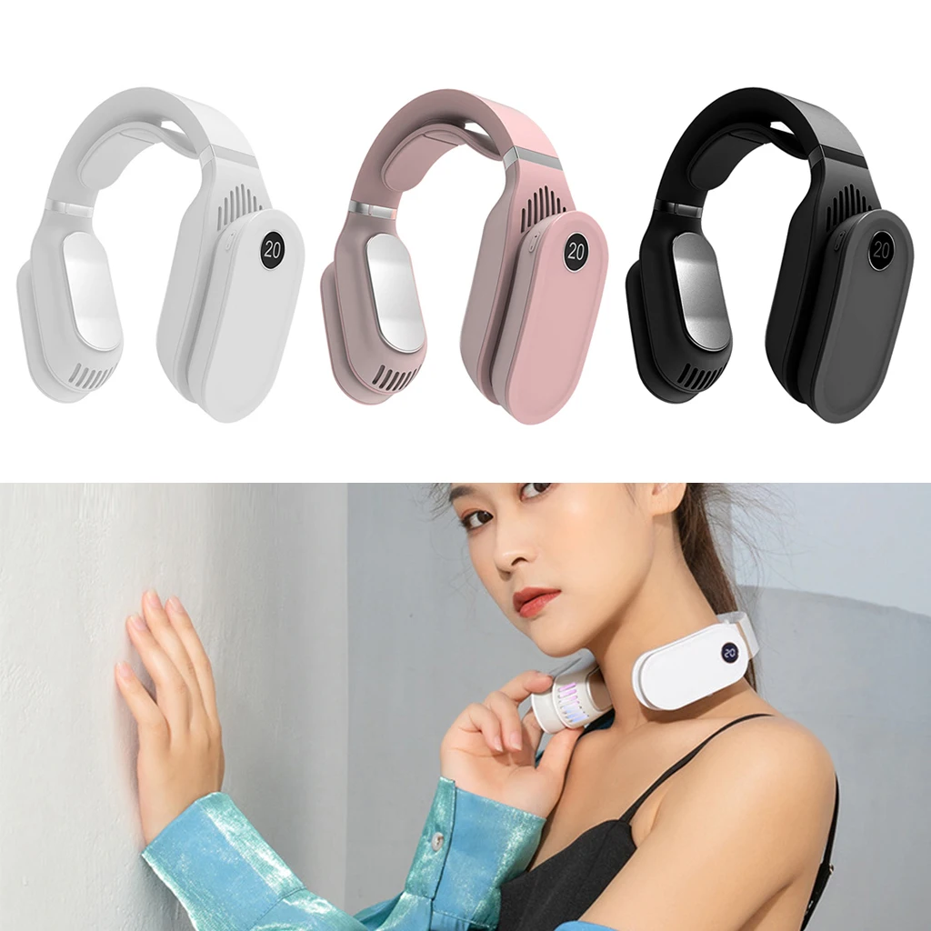 

Portable Hanging Neck Cooler Electric Fan Cooling Heater Heating Air Conditioner Wearable Neck Massager Personal Air Conditioner