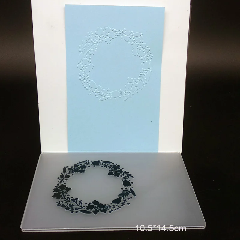 Венок из цветов Пластик папки для тиснения DIY Фото Карты Делает фон Шаблоны
