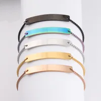 10pcs 45cm Mirror Polished Stainless Steel Curved Rectangular Long Bracelet Adjustable Box Chain Hand Jewelry Women Metal Trendy