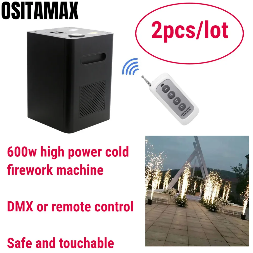 2pcs machine carton 4 шт. с Flycase 600 Вт холодные Салюты пиротехнические машины дистанционного или сценическое оборудование DMX Искра фейерверк пламя фонтан свадьба - Цвет: 2pcs machine carton