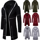 Пальто мужское длинное, стильный Теплый Тренч, Повседневная однотонная верхняя одежда, осень-зима