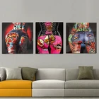 Художественные плакаты и принты на холсте в стиле поп-поп с граффити, настенные картины, цветные картины для декора гостиной