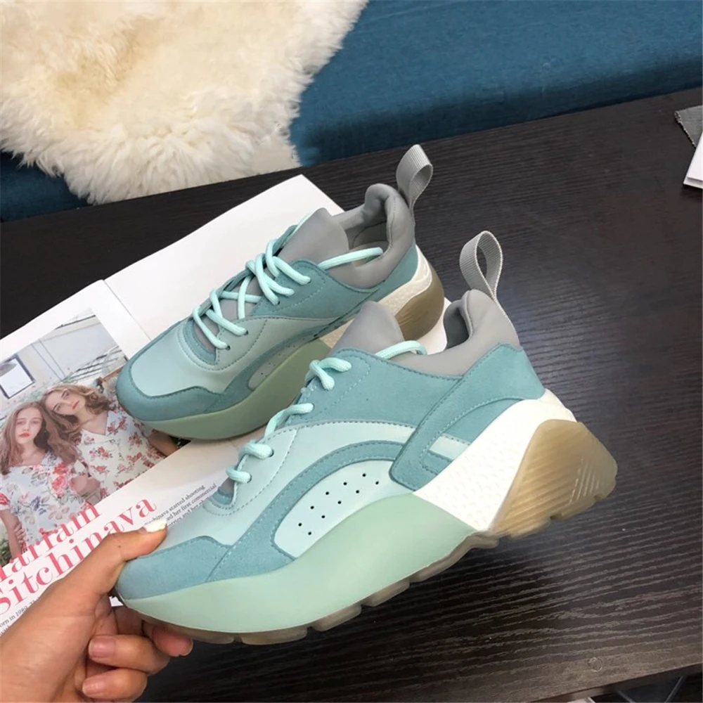 

Spring Autumn Genuine Leather Women's Shoes Female Mixed Color Casual Sneakers Breathable Mesh Comfortable Sport Shoes 35-40