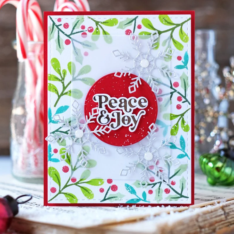 Новинка 2021 праздничный ботанический фон пластиковый трафарет для рукоделия