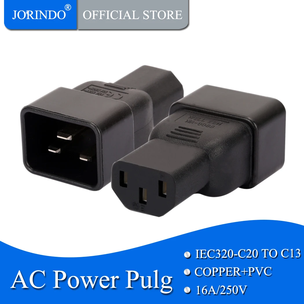 JORINDO PDU PSU USP адаптеры питания, IEC C20 штекер C13 адаптер, IEC C13 до C20 адаптер КОМПЬЮТЕРНЫЙ СЕРВЕР адаптер преобразования питания