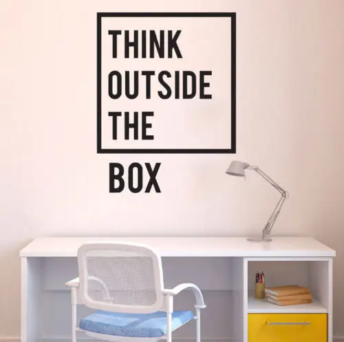 

Think Outside The Box Wall Sticker For Kids Room Pvc Wall Decals Office Room Wall Sticker Quote vinilo decorativo pared