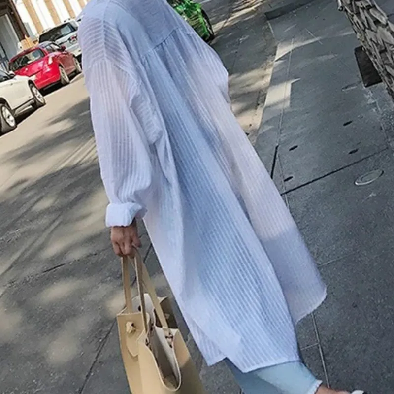 Блузка женская шифоновая универсальная модная однотонная летняя рубашка в