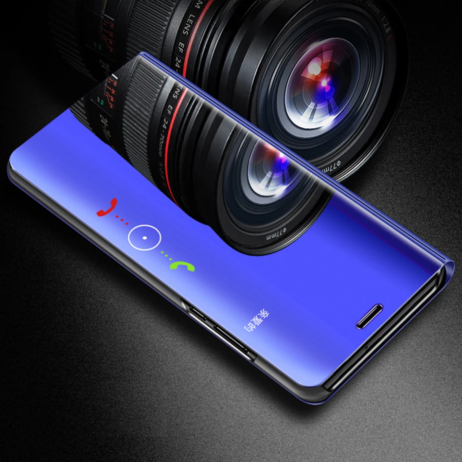 Роскошный зеркальный умный чехол книжка с подставкой для Xiaomi Mi 10 Ultra 10T Lite Note Pro Poco