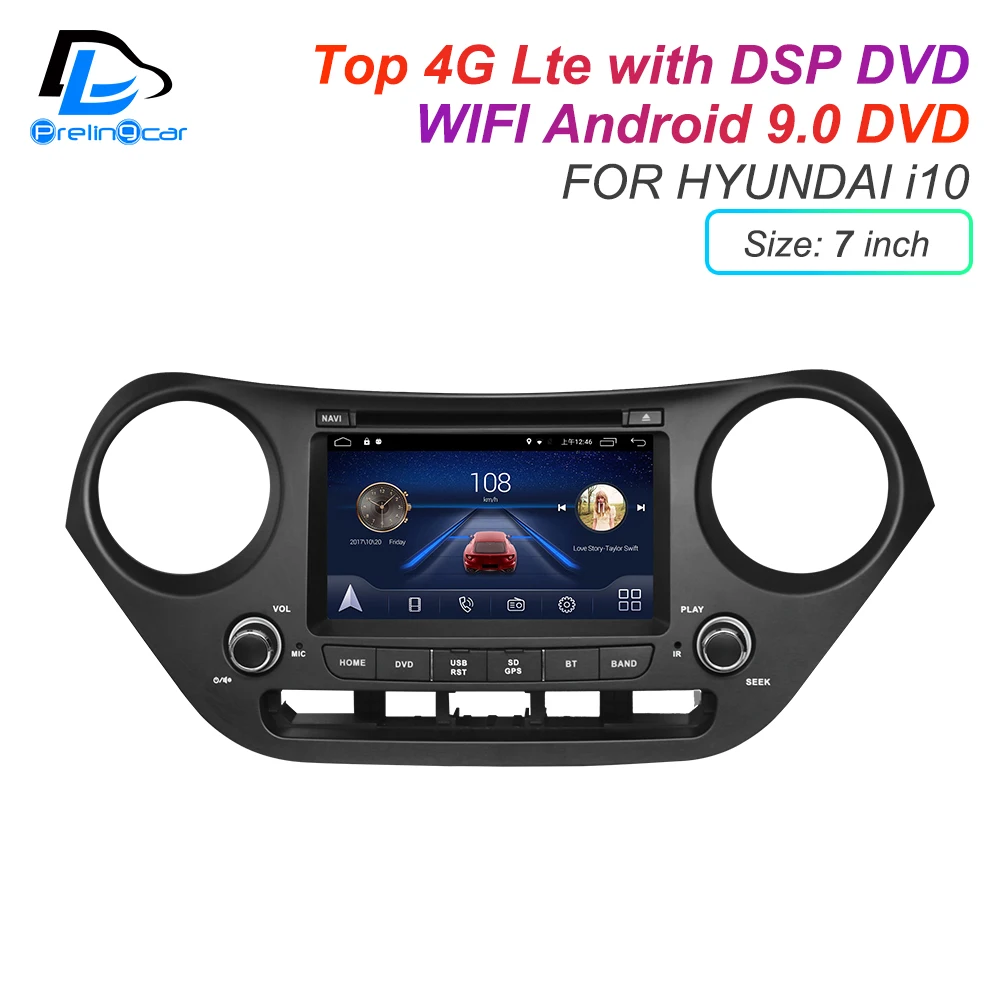 IPS экран DSP sound Android 9 0 2 DIN 4G Lte радио для hyundai grand I10 GPS DVD плеер стерео