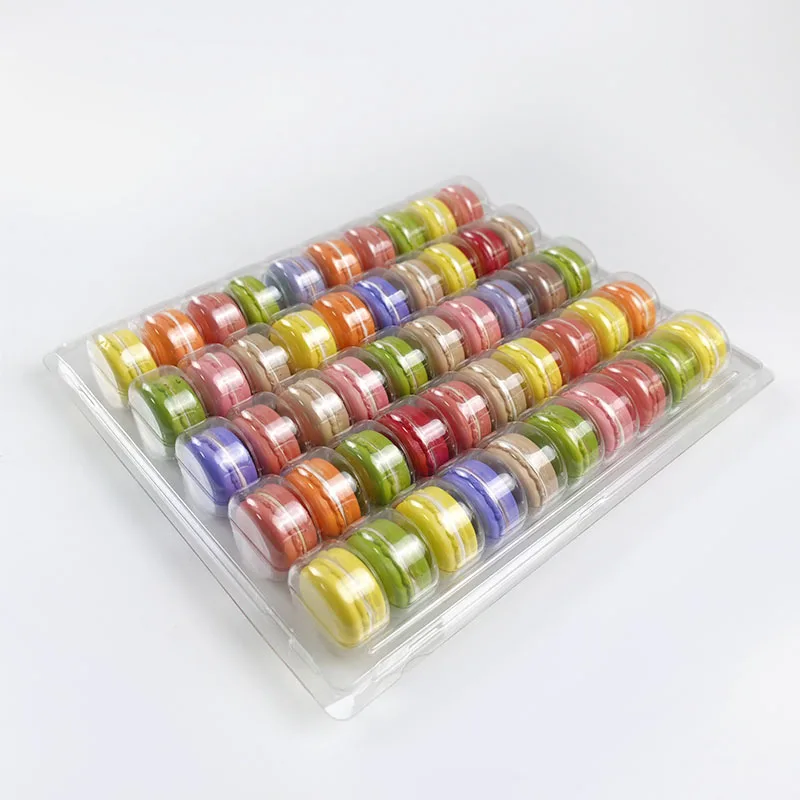 

Hot Sale 50 Macaron Clamshell Clear Plastic Blister Tray Packaging Box