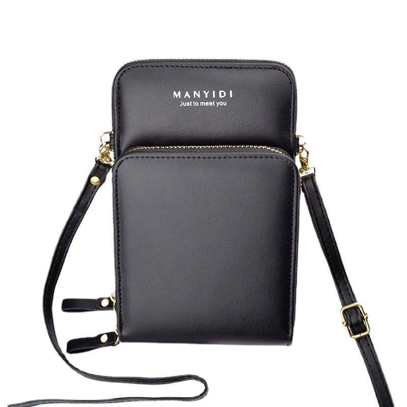 

Women's Wallet Pu Leather Double Zipper Bag For Phone Female Card Holders Letter Coin Purses Ladies Handbag Messenger Bag