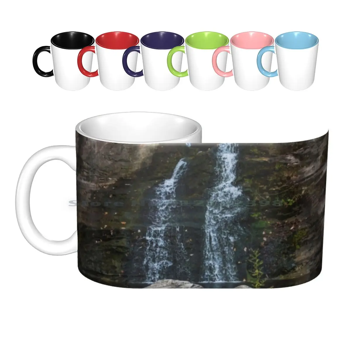 

Falls Ii Ceramic Mugs Coffee Cups Milk Tea Mug Kent State Park Waterfalls Autumn Creative Trending Vintage Gift Bottle Cup