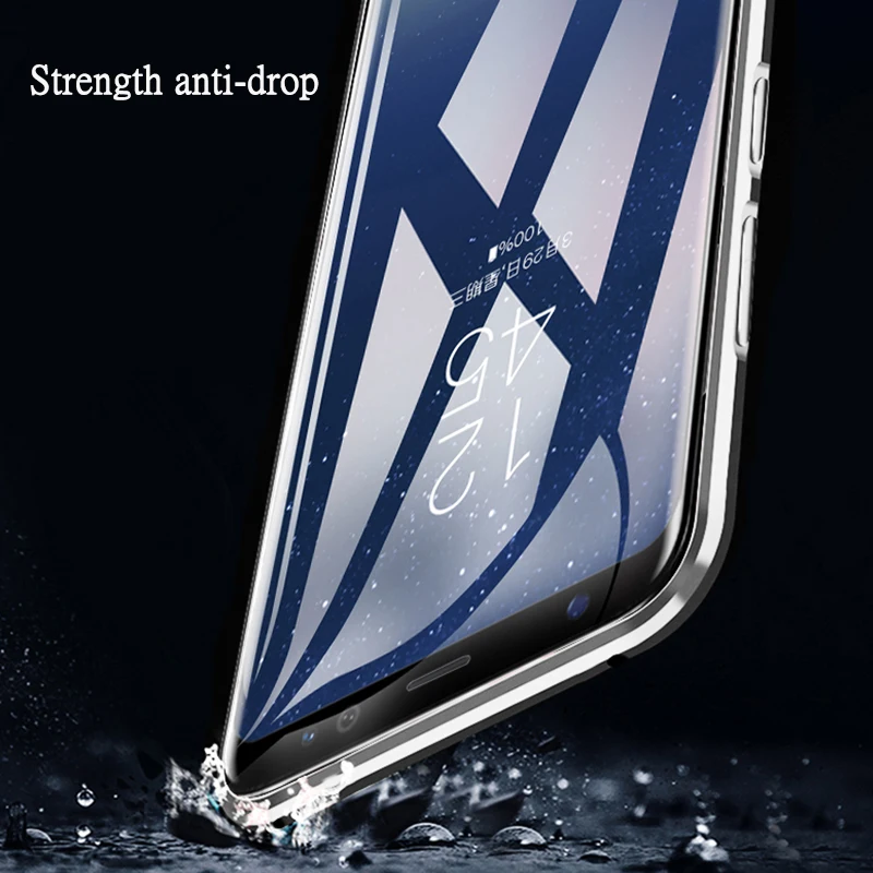 Магнитный двухсторонний стеклянный чехол для телефона Samsung Galaxy A10 A20 A30 A50 M20 M30 A7 A9