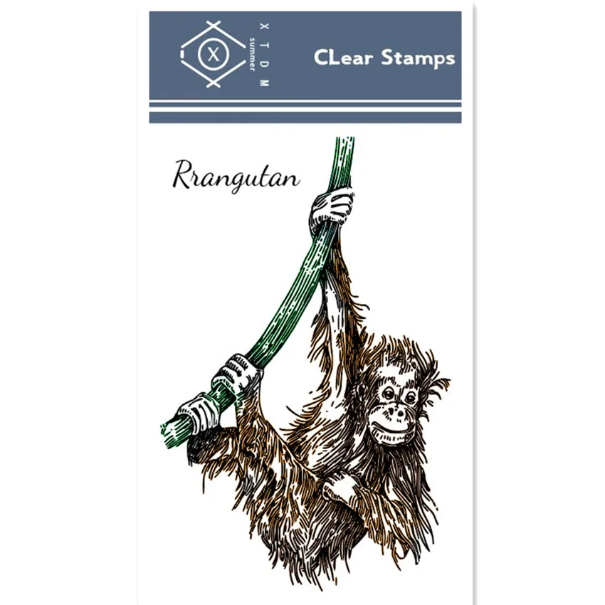 Прозрачный силиконовый штамп для животных 5 дизайнов сделай сам скрапбукинг