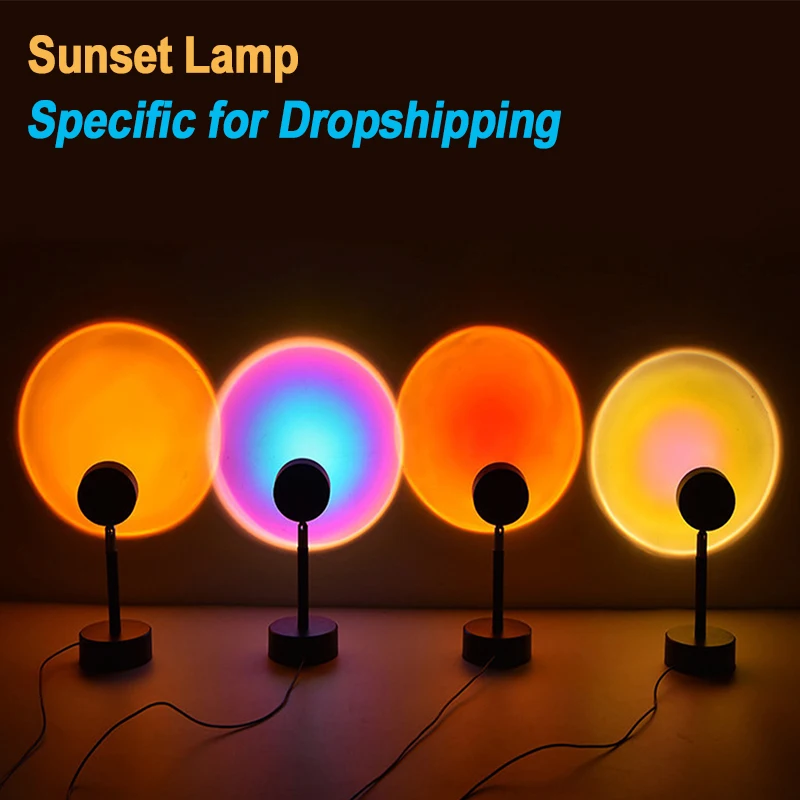 

Sunset Projection Lamp LED Night Lights Sunset Lamp Bedroom Decor USB Rainbow Projector Atmosphere for Home Bar Dropshipping