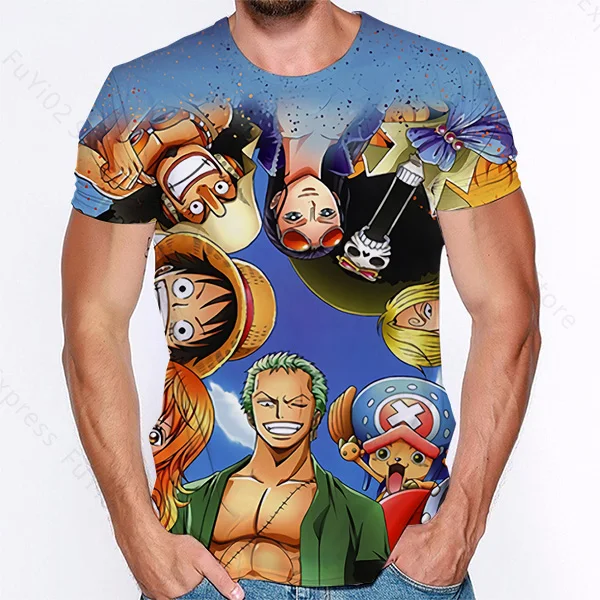 

3D Print T-Shirts Luffy One Piece Mens Hip Hop Tshirt Man Sport Casual Tee Shirt Teens Tops Clothing Boys Anime Manga T-shirt