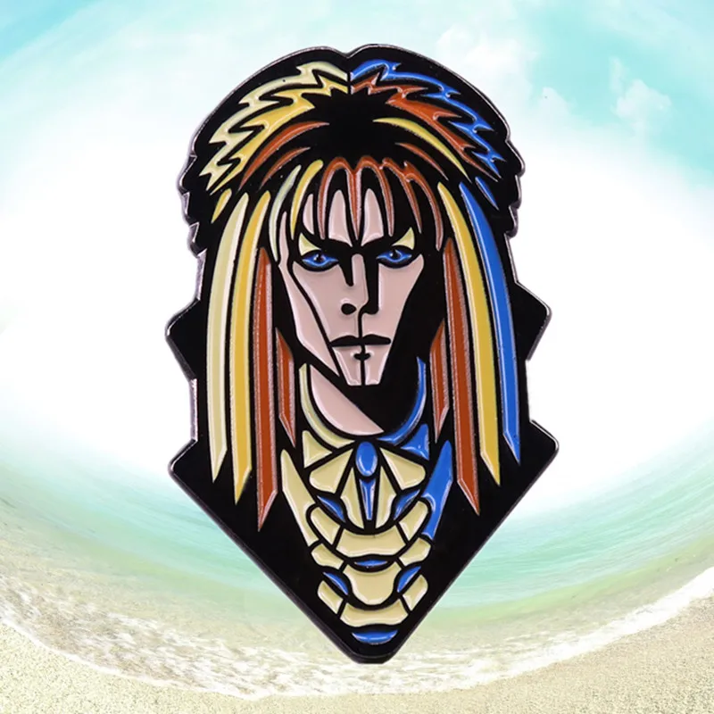 Эмалированная брошь с изображением Дэвида Боуи из лабиринтного фильма в стиле