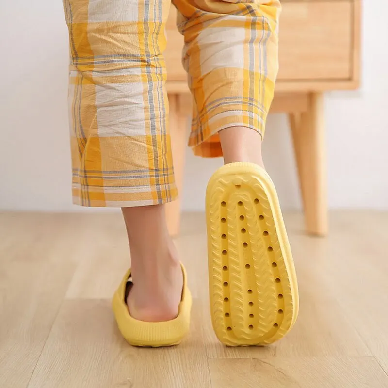 

Thick Platform Slippers Women Indoor Bathroom Soft Anti-slip Slipper Lovers Home Floor Slides Summer Shoes Men Beach Sandal