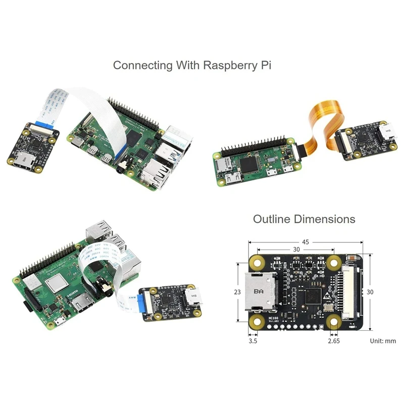 

HDMI-Compatible to CSI Adapter for Raspberry Pi Series, 1080P@30Fps Support
