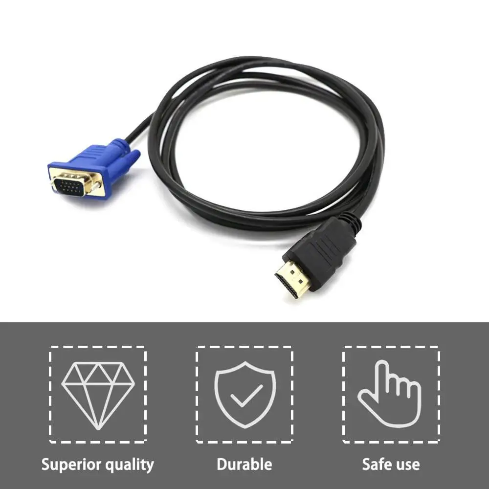 1 м HDMI-совместимый с VGA D-SUB мужской видеоадаптер кабель для HDTV ПК Прочный монитор