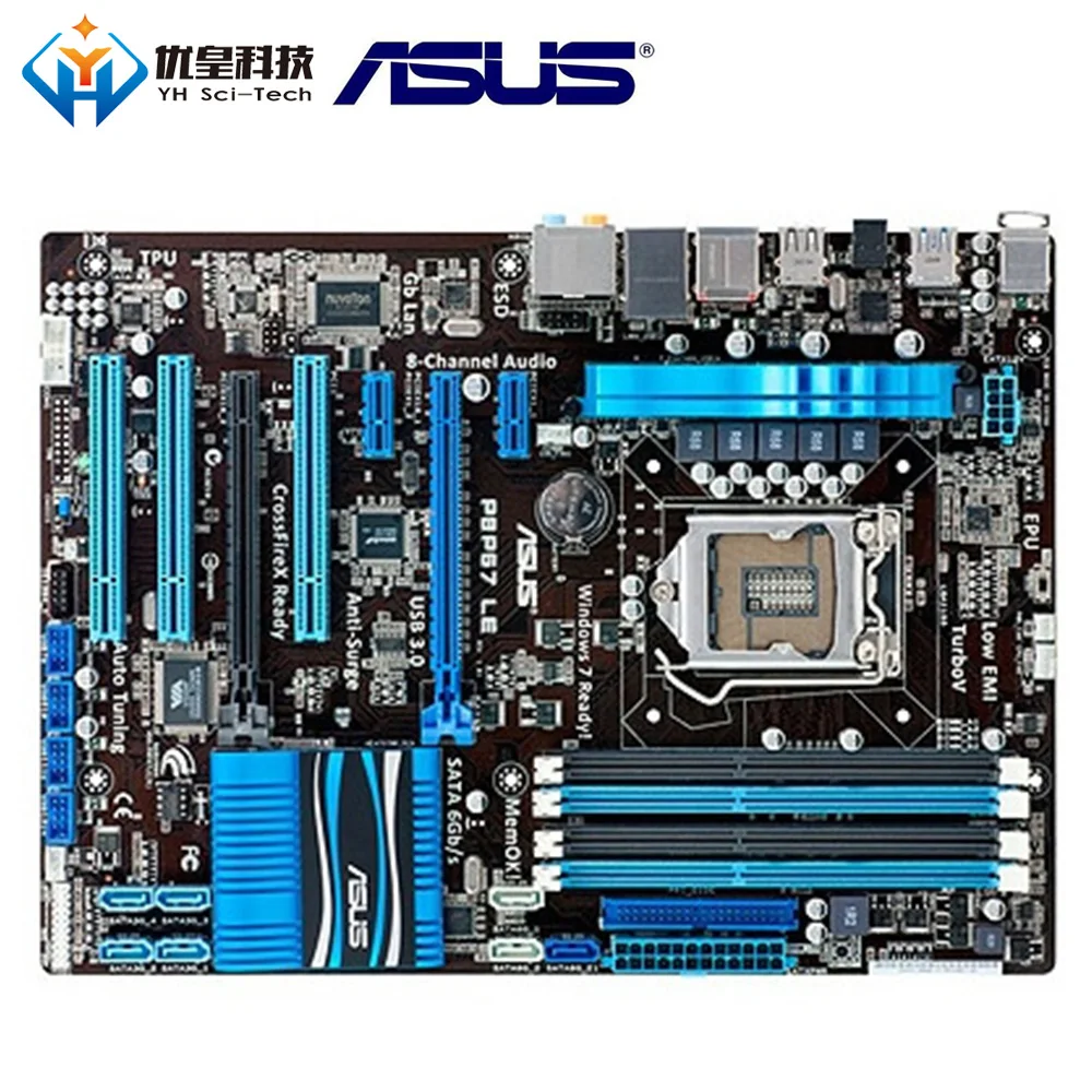 Asus P8P67 LE Intel P67 оригинальная настольная материнская плата LGA 1155 Core i7/Core i5/Core i3 DDR3 32G ATX