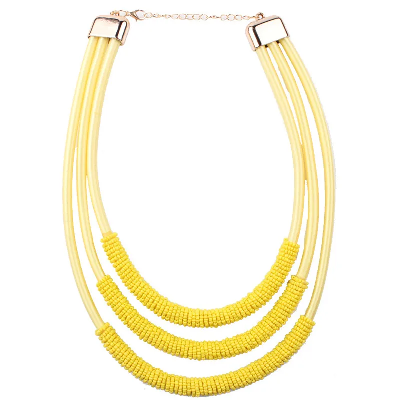 Африканская бижутерия модное многослойное ожерелье из плетеной веревки