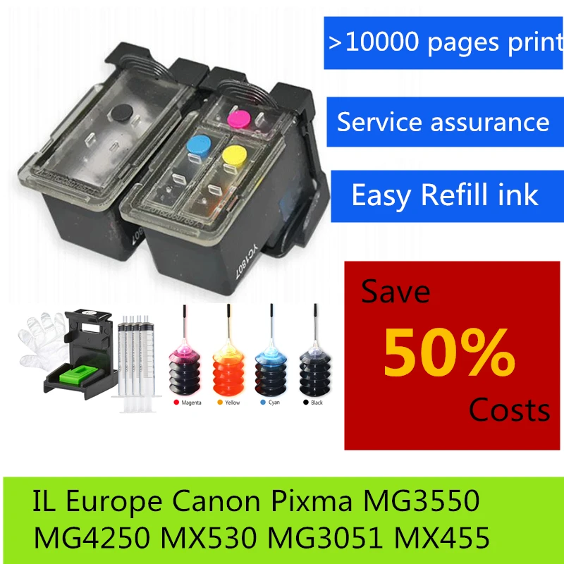 IL EUR PG540 CL541 многоразовый картридж для Canon MX375 MX395 MX435 MG2150 MG2250 MG3150 MG3250 MG4150 MG3650 TS5151