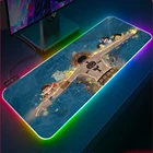 Аниме RGB игровая Мышь игровой коврик для ноутбука XXL больших Мышь Pad светодиодный Цвет светильник Мышь клавиатура Pad