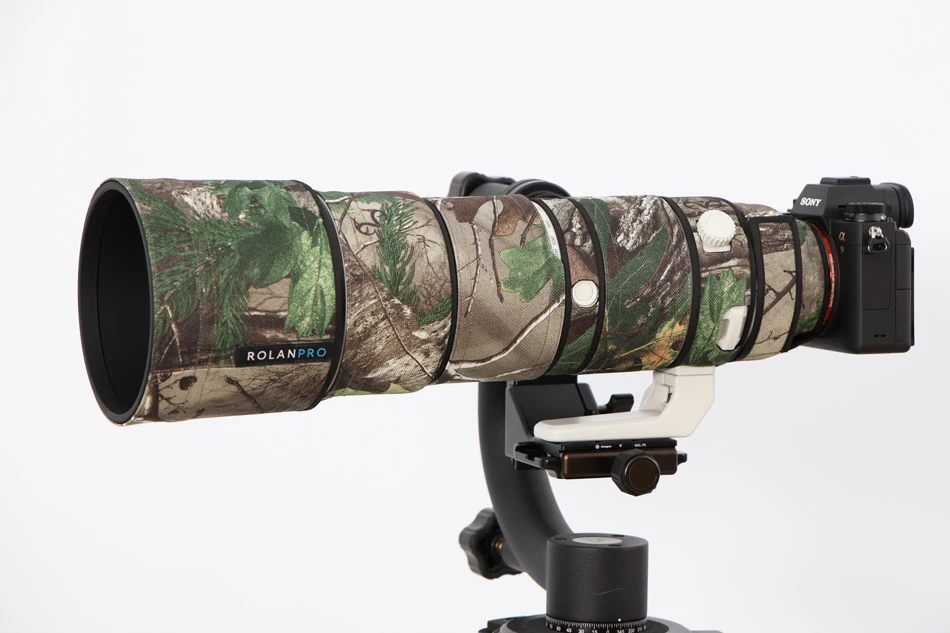 ROLANPRO Nylon wasserdichte Linse Camouflage Regenschutz für Sony FE 200–600 mm F5,6–6,3 G OSS Objektiv Schutzhülle Guns Kleidung – Detail 30